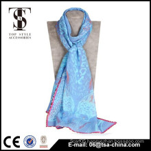 2015 the new design lady beautiful georgette silk scarf with hand roll hem                        
                                                Quality Choice